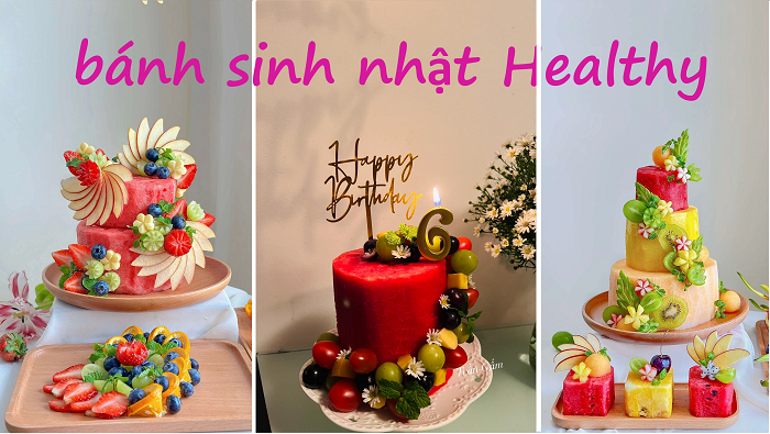 bánh sinh nhật làm từ hoa quả cho trẻ em-cha mẹ yêu con