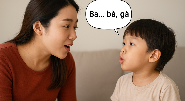 dạy con chậm nói
